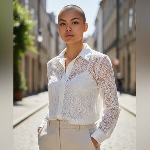 Vintage Fritz & Lloyd Lace Blouse, sz 10